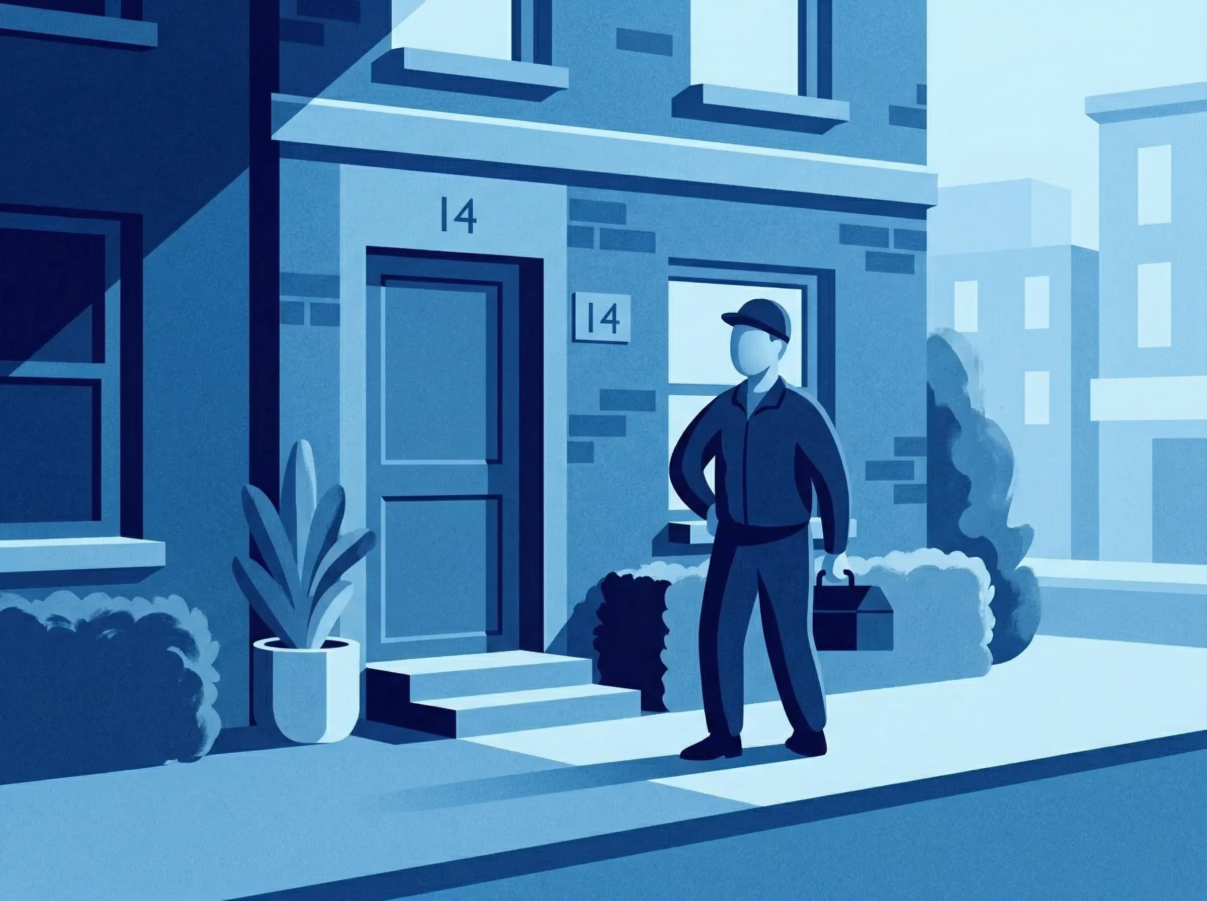 Qualified electrician arriving for a service