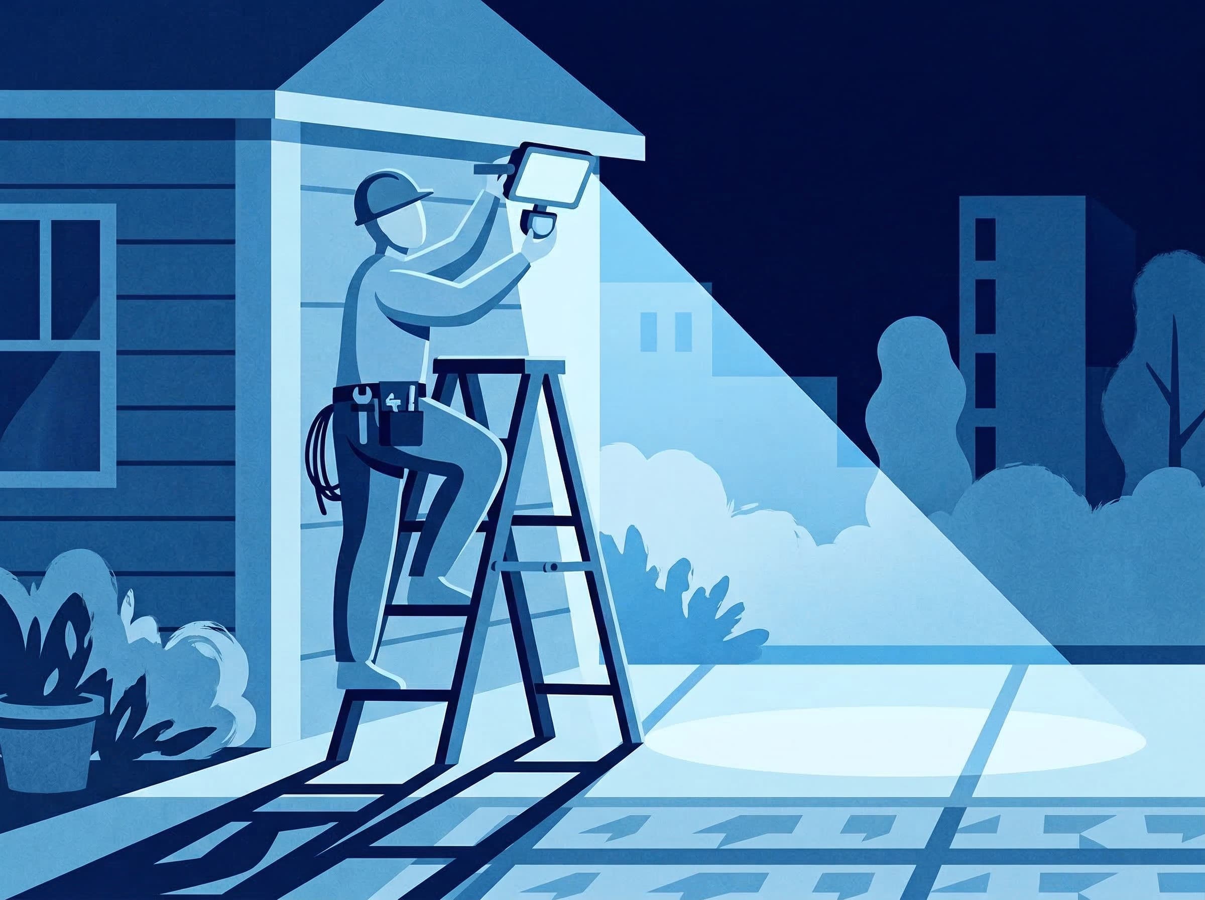 Book security lighting installation online